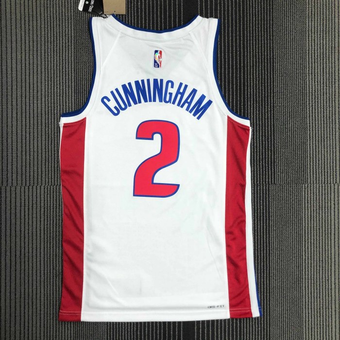 Heat Transfer Detroit Pistons Cade Cunningham 75th Anniversary White Jersey