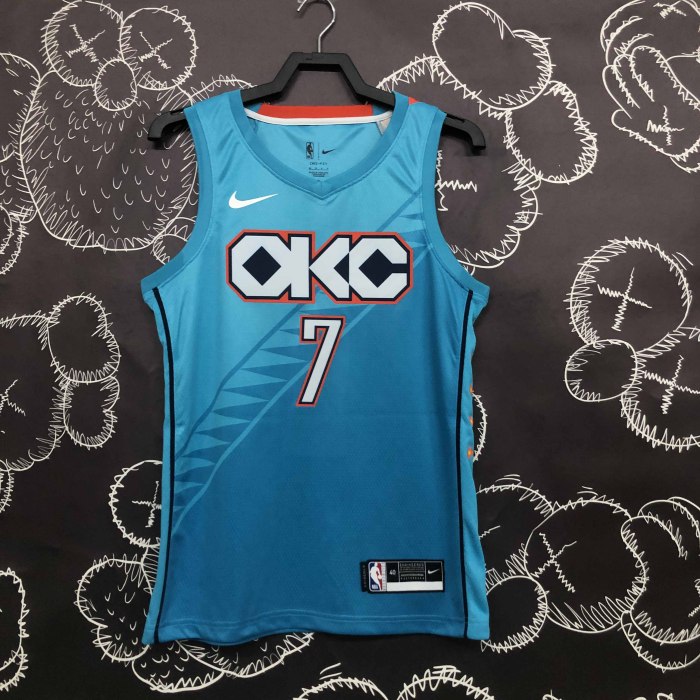 Heat Transfer 2019 Oklahoma City Thunder Carmelo Anthony City edition Blue Jersey