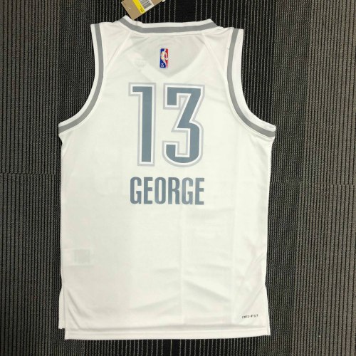 Heat Transfer 2022 Oklahoma City Thunder Paul George City Edition White Jersey