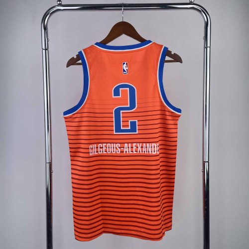 Heat Transfer Oklahoma City Thunder Shai Gilgeous-Alexander Qrange Jersey