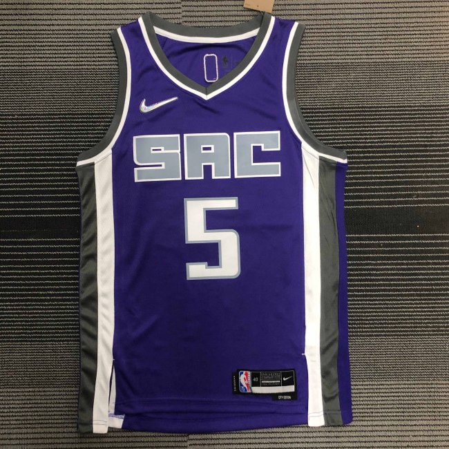 Heat Transfer Sacramento Kings De'Aaron Fox 75th Anniversary Purple Jersey