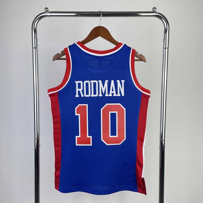 Heat Transfer 88-89 Detroit Pistons Dennis Rodman Retro Blue Jersey
