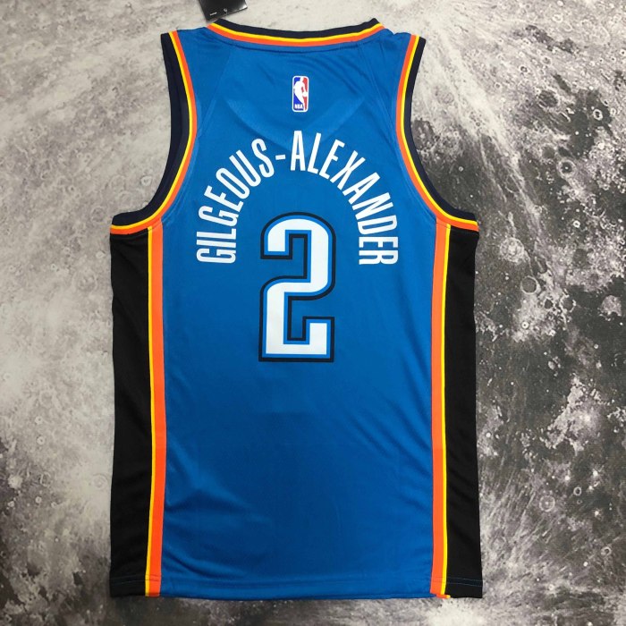Heat Transfer Oklahoma City Thunder Shai Gilgeous-Alexander Blue Jersey