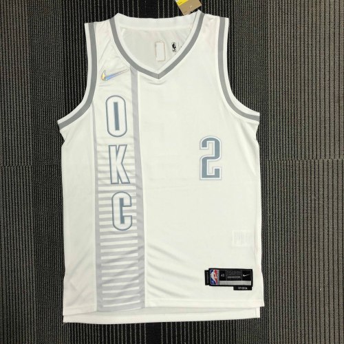 Heat Transfer 2022 Oklahoma City Thunder Shai Gilgeous-Alexander City edition White Jersey