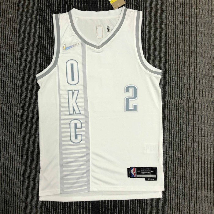 Heat Transfer 2022 Oklahoma City Thunder Shai Gilgeous-Alexander City edition White Jersey