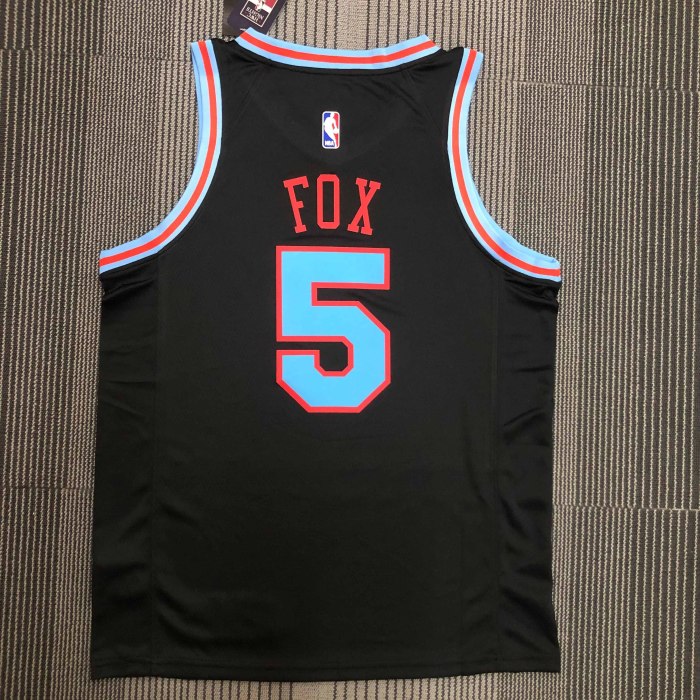Heat Transfer 2021 Sacramento Kings De'Aaron Fox  City edition Black Jersey
