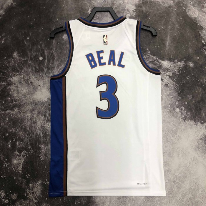 Heat Transfer 2023 Washington Wizards Bradley Beal Retro White Jersey