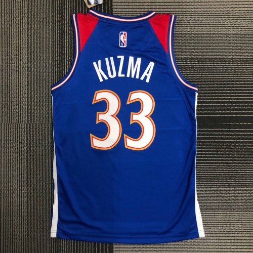 Heat Transfer 2022 Washington Wizards Kyle Kuzma City edition Blue Jersey
