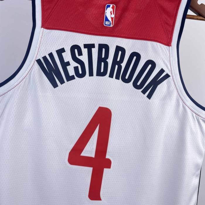 Heat Transfer 2023 Washington Wizards Russell Westbrook Home White Jersey