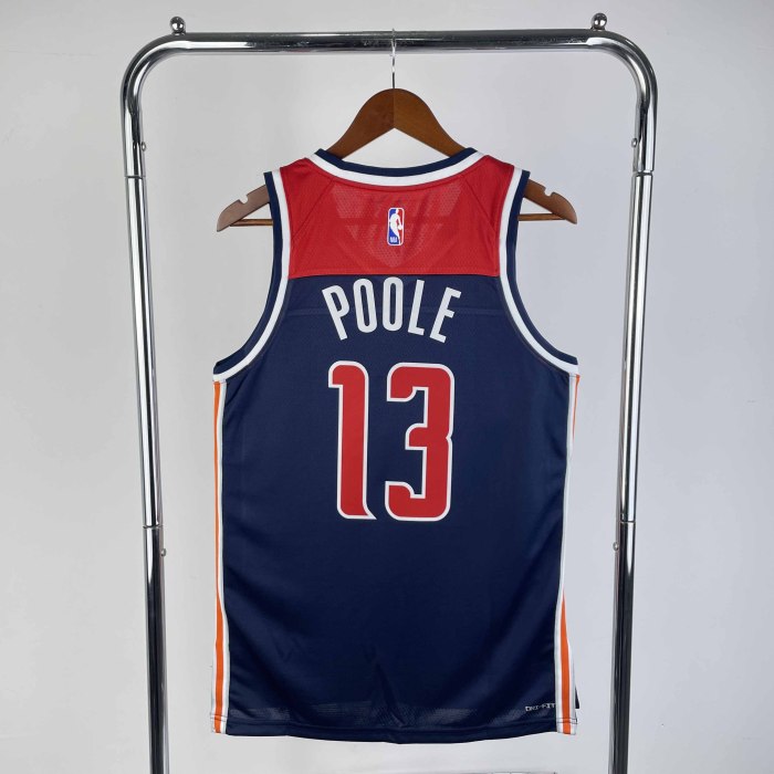 Heat Transfer 2022-23 Washington Wizards Jordan Poole Flying man limited Gray Jersey