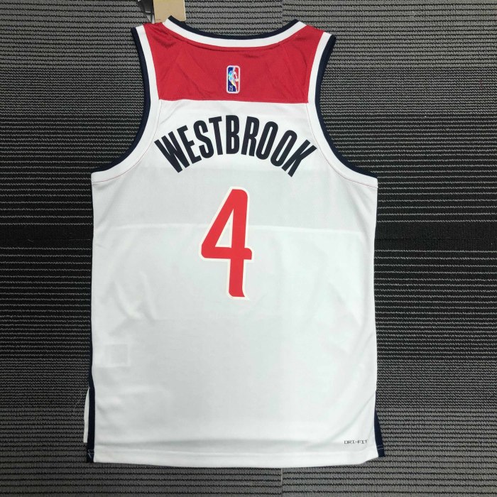Heat Transfer Washington Wizards Russell Westbrook 75th Anniversary White Jersey