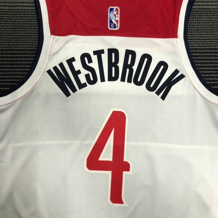 Heat Transfer Washington Wizards Russell Westbrook 75th Anniversary White Jersey