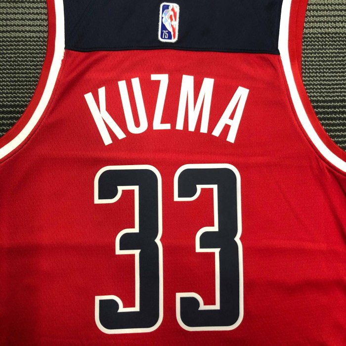 Heat Transfer Washington Wizards Kyle Kuzma 75th Anniversary Red Jersey