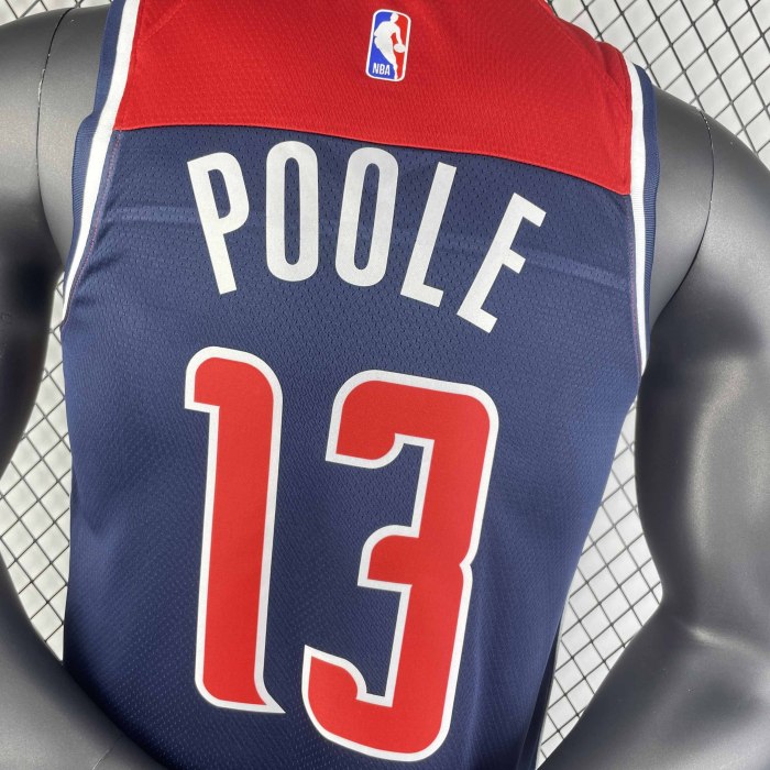 Heat Transfer 2022-23 Washington Wizards Jordan Poole Flying man limited Gray Jersey