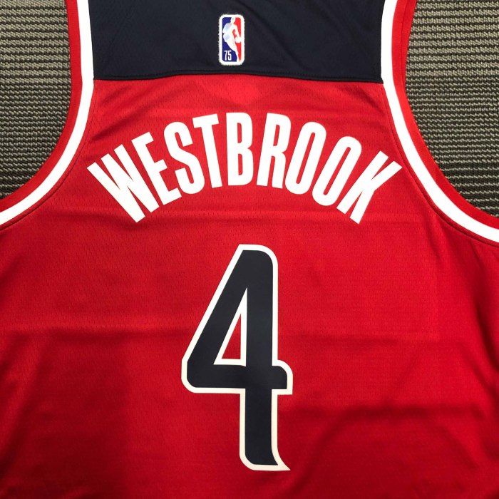 Heat Transfer Washington Wizards Russell Westbrook 75th Anniversary Red Jersey