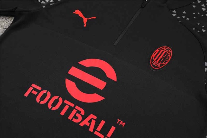 Adult Kit  23-24 AC Milan Black Training set Football Kit Soccer Kit