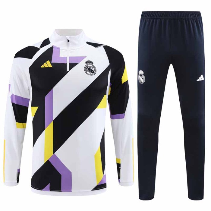 Adult Kit  23-24 Real Madrid White Training set Football Kit Soccer Kit