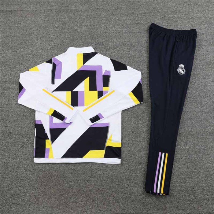 Adult Kit  23-24 Real Madrid White Training set Football Kit Soccer Kit