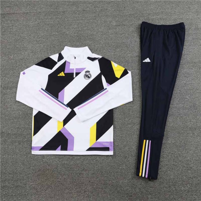 Adult Kit  23-24 Real Madrid White Training set Football Kit Soccer Kit