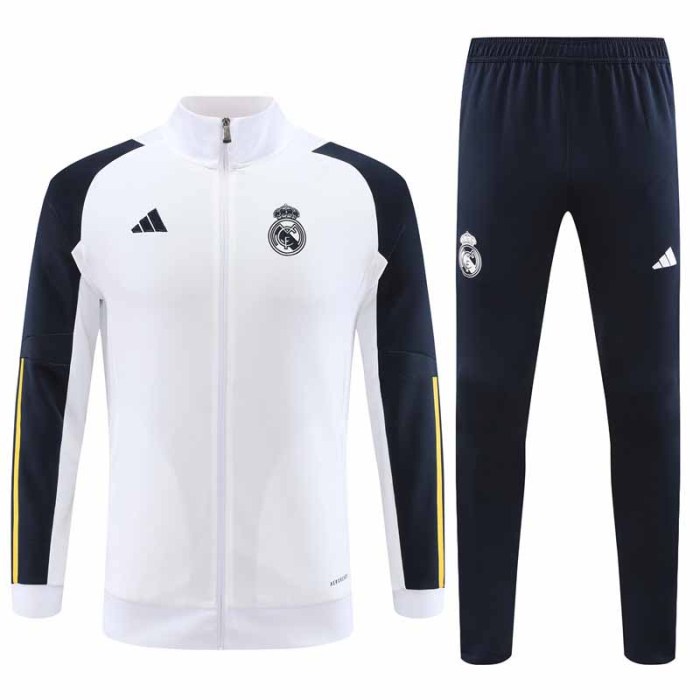 23-24 Real Madrid White Training Football Kit Soccer Jacket