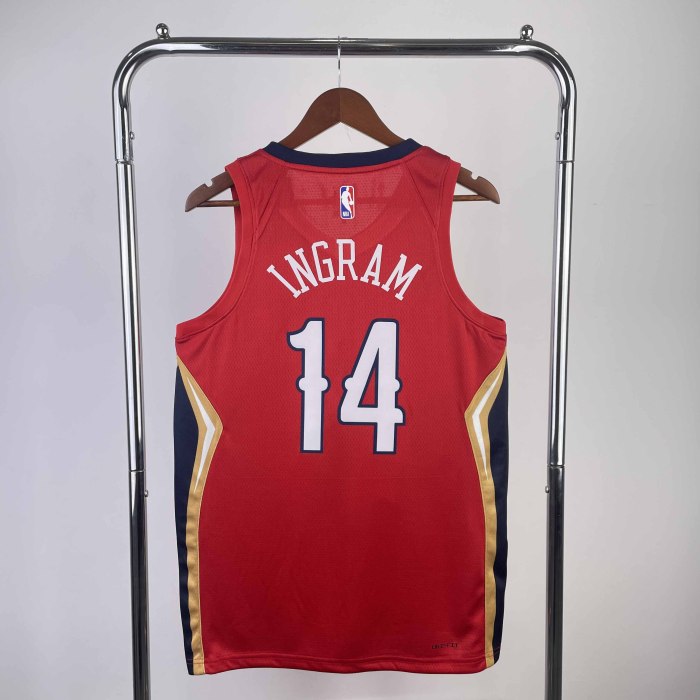 Heat Transfer 2023 New Orleans Pelicans Brandon Ingram Red  Jersey
