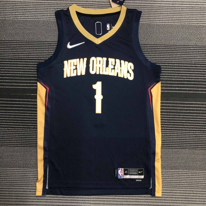 Heat Transfer New Orleans Pelicans Zion Williamson 75th Anniversary Navy blue Jersey