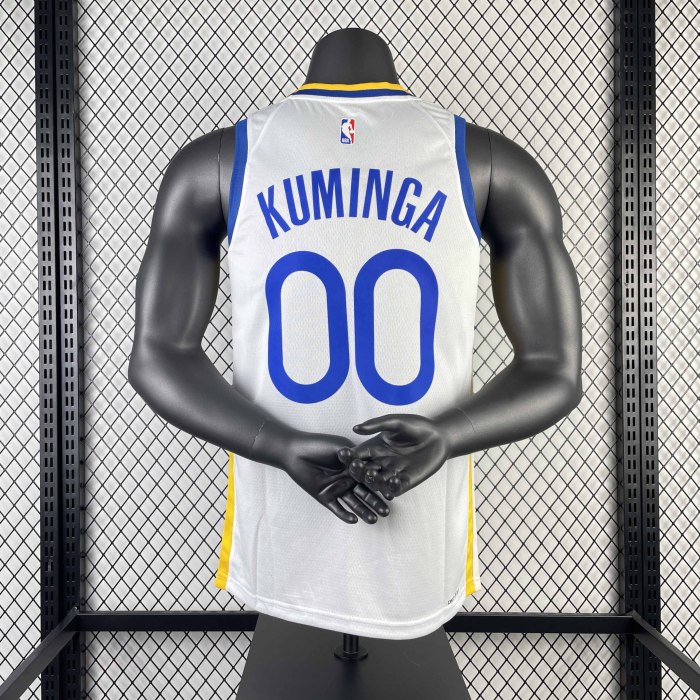 Heat Transfer 2023 NBA Golden State Warriors Jonathan Kuminga White  Jersey