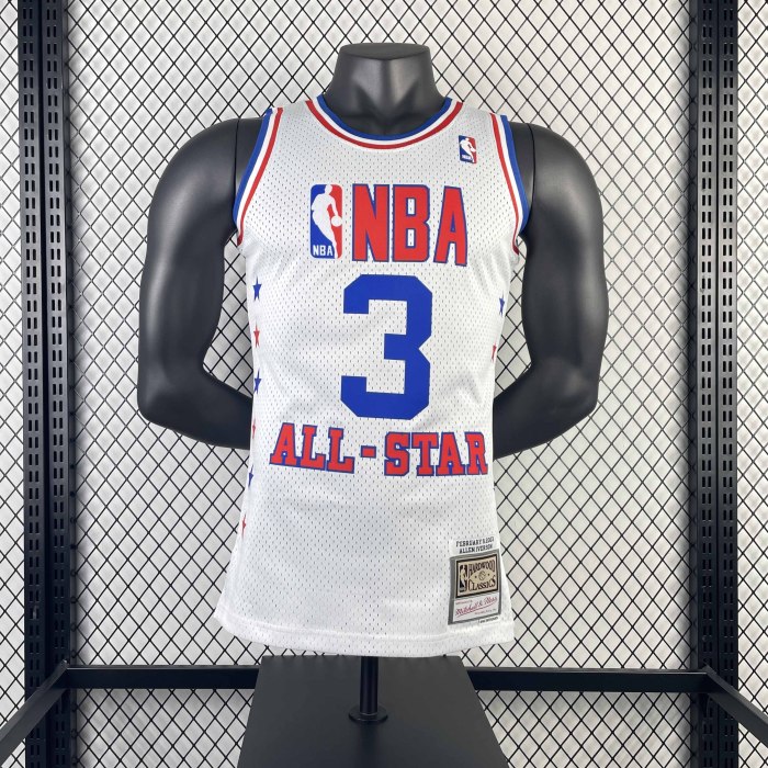 Heat Transfer 2003 All Star AllenEzailIverson Retro White Jersey