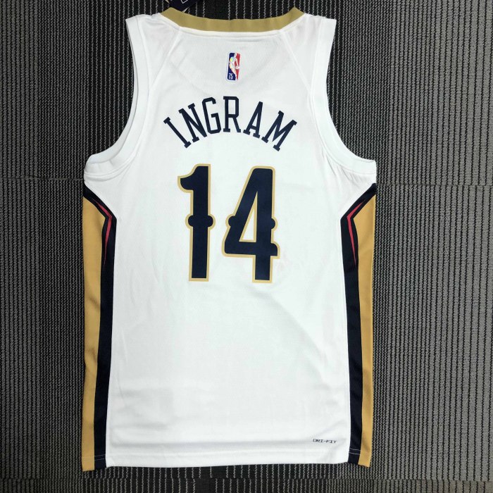 Heat Transfer New Orleans Pelicans Brandon Ingram 75th Anniversary White Jersey