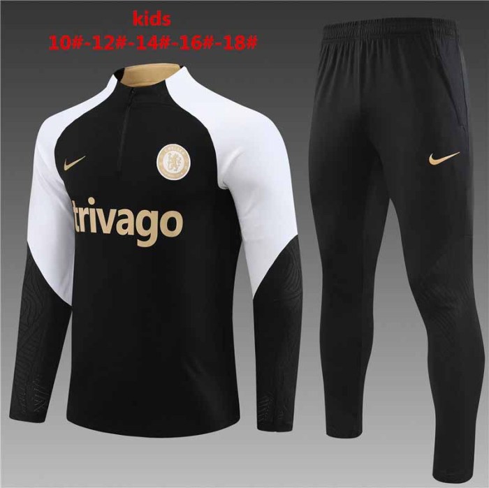 Kids Kit 23-24 Chelsea Black Training set Football Kit Soccer Kit