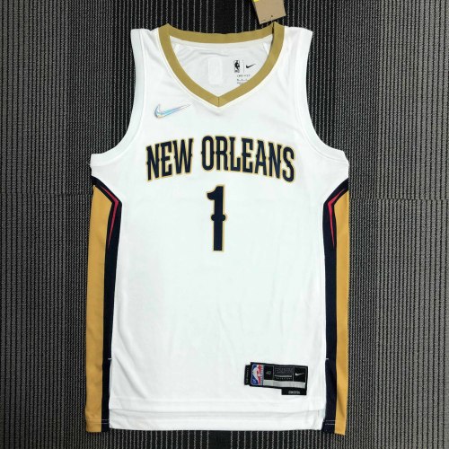 Heat Transfer New Orleans Pelicans Zion Williamson 75th Anniversary White Jersey