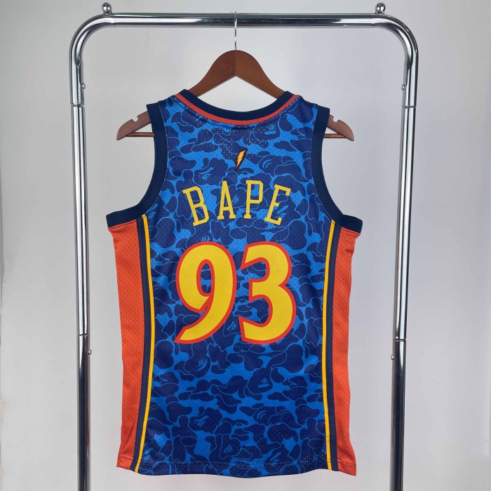 Heat Transfer NBA Golden State Warriors BAPE×M&N Hardwood Classics Swingman Jersey