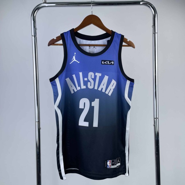 Heat Transfer 2023  All Star Joel Embiid Blue Jersey