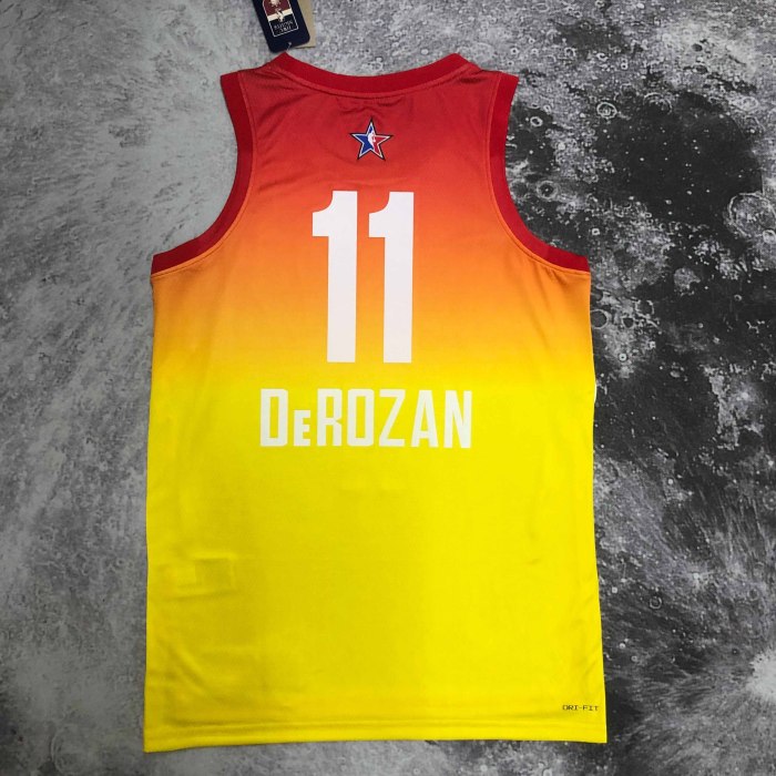 Heat Transfer 2023  All Star DeMar DeRozan Yellow Jersey