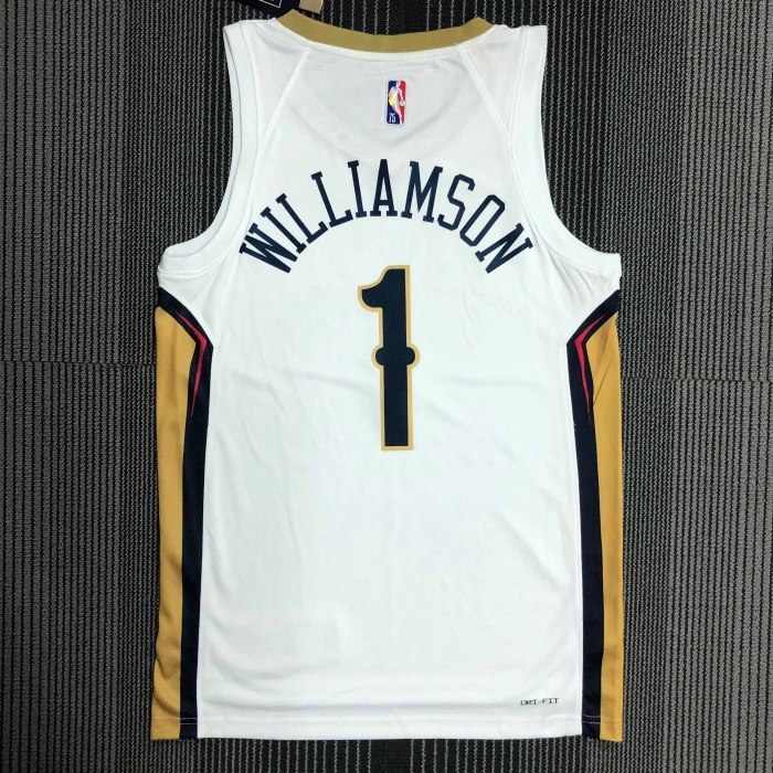Heat Transfer New Orleans Pelicans Zion Williamson 75th Anniversary White Jersey