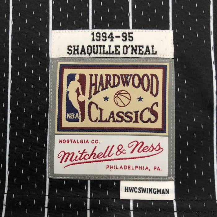 Heat Transfer Orlando Magic Shaquille O'Neal Mitchell & Ness 1994-95 Black Hardwood Classics Swingman Jersey