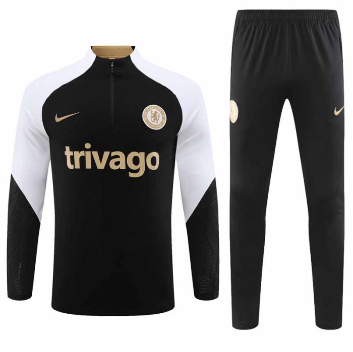 Adult Kit  23-24 Chelsea Black Training set Football Kit Soccer Kit