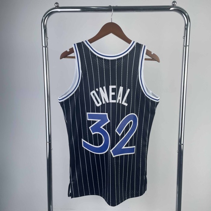 Heat Transfer Orlando Magic Shaquille O'Neal Mitchell & Ness 1994-95 Black Hardwood Classics Swingman Jersey