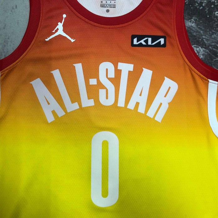 Heat Transfer 2023  All Star Jayson Tatum Yellow Jersey