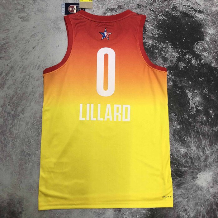 Heat Transfer 2023  All Star Damian Lillard Yellow Jersey