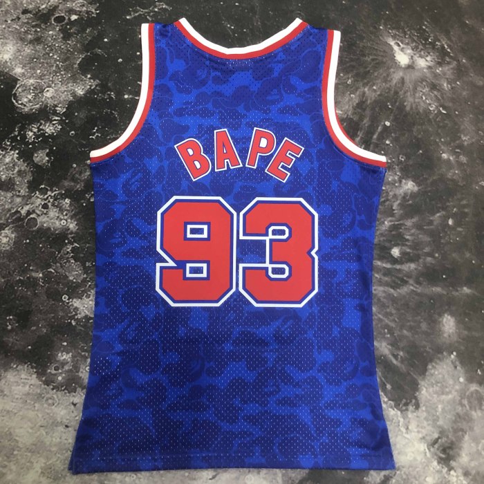Heat Transfer NBA Brooklyn Nets BAPE×M&N Royal Hardwood Classics Swingman Jersey