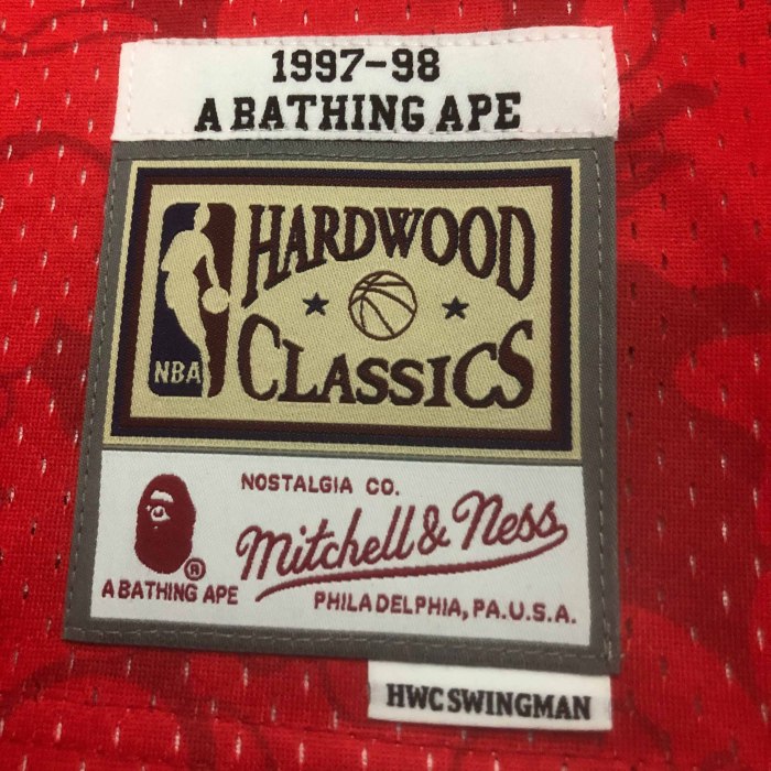 Heat Transfer NBA Chicago Bulls BAPE×M&N Hardwood Classics Swingman Jersey