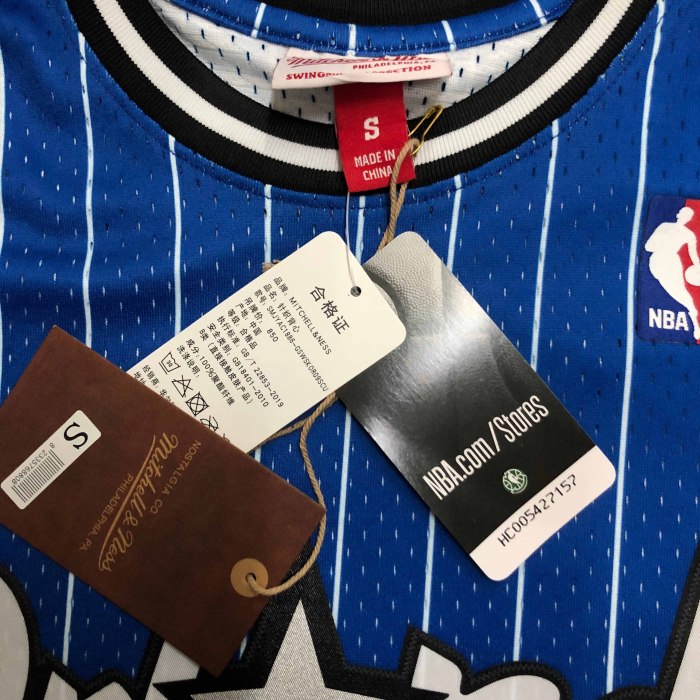 Heat Transfer Orlando Magic Shaquille O'Neal Mitchell & Ness 1994-95 Blue Hardwood Classics Swingman Jerse