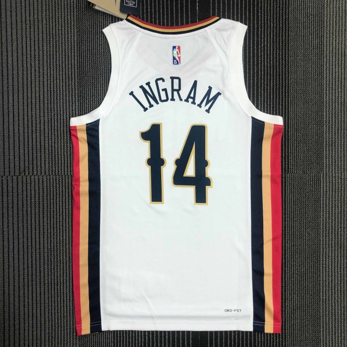 Heat Transfer 2022 New Orleans Pelicans Brandon Ingram City edition White Jersey