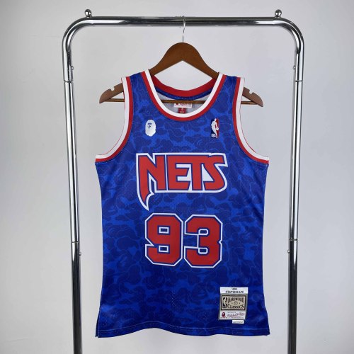 Heat Transfer NBA Brooklyn Nets BAPE×M&N Royal Hardwood Classics Swingman Jersey
