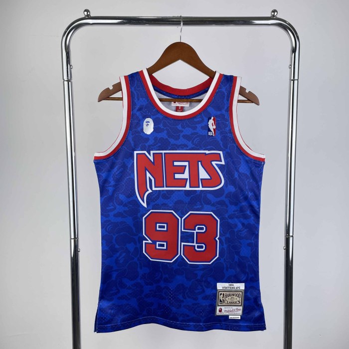 Heat Transfer NBA Brooklyn Nets BAPE×M&N Royal Hardwood Classics Swingman Jersey