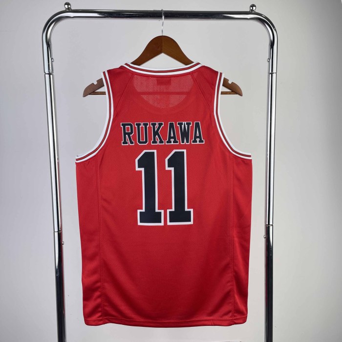 Heat Transfer Slam Dunk Kaede Rukawa Red  Jersey