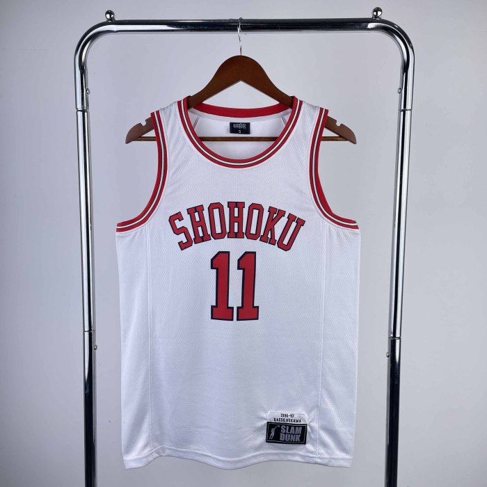 Heat Transfer Slam Dunk Kaede Rukawa White Jersey