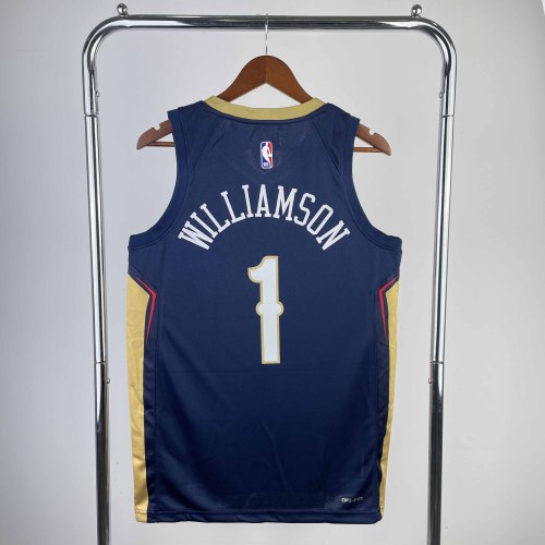 Heat Transfer 2023 New Orleans Pelicans Zion Williamson Navy blue Jersey