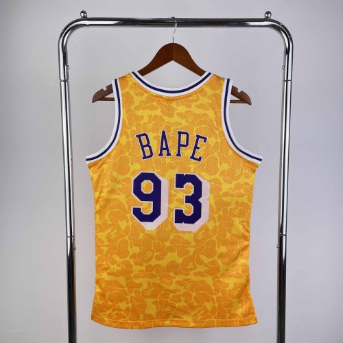 Heat Transfer NBA Los Angeles Lakers BAPE×M&N Hardwood Classics Swingman Jersey